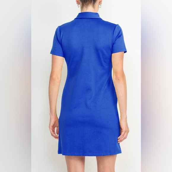 London Times Collard Button Short Sleeve Bodycon Solid Short Scuba Dress size 10 - Picture 3 of 7